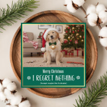 Cute Pet Dog Photo Funny Christmas Greeting