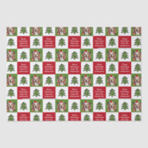 Cute Pet Foto Red Green Kerstmis Jouw naam