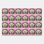Cute Pet Foto Roze Happy Birthday Inpakpapier Vel (Voorkant 3)