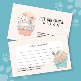 Cute Pet Grooming Salon Appointment Reminder Card Afsprakenkaartje