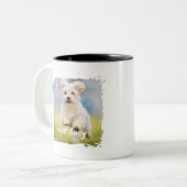 Cute Pet Keepsake Photo Playful Typography Tweekleurige Koffiemok (Voorkant links)
