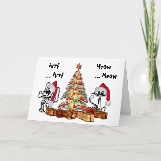Cute Pet Kerstmis Kaart (Voorkant)