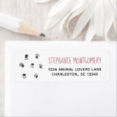 Cute Pet Lovers Paw Prints Roos Gold Address Label (Insitu)