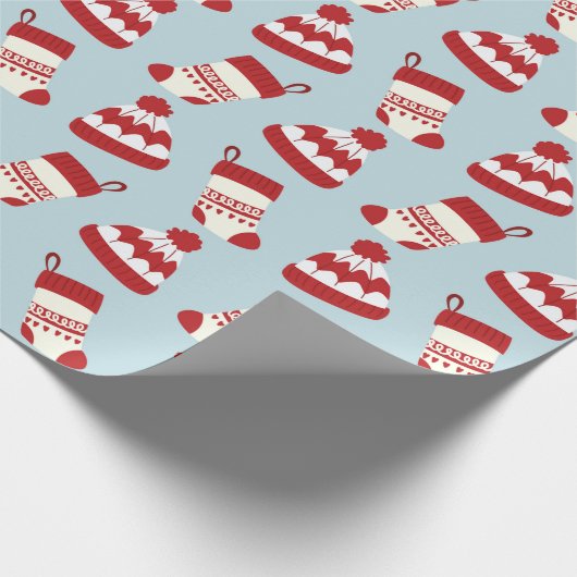Cute Pet/Mittens Pattern Wrapping Paper Cadeaupapier (Hoek)
