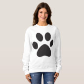 Cute Pet Paw Black Prints Women's Basic Sweatshirt (Voorkant volledig)