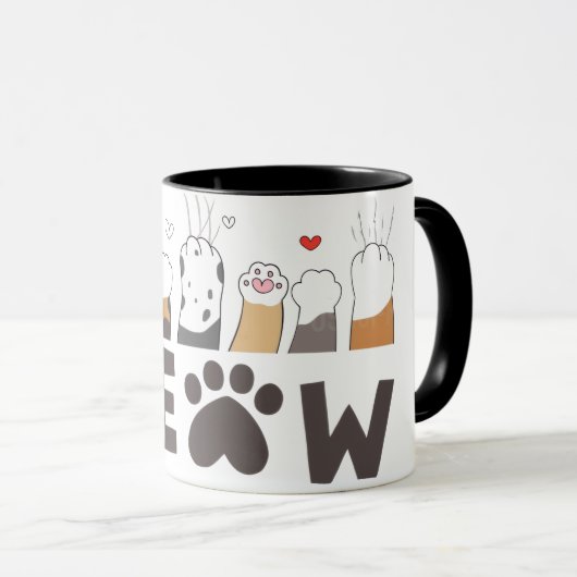 Cute Pet Paw Love Mug Mok (Voorkant rechts)