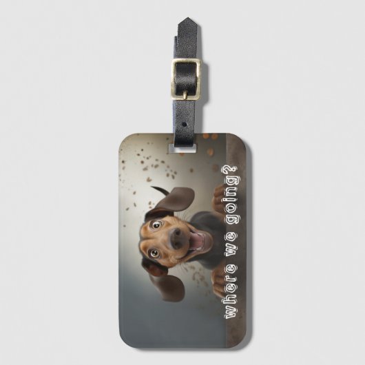 Cute Pet Photo Bagagelabel (Voorkant (verticaal))