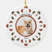 Cute Pet Photo Chili Red Moss Green Keramisch Ornament (Achterkant)