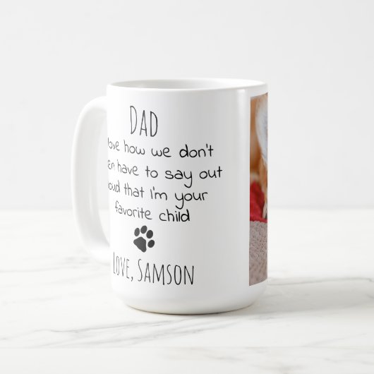 Cute Pet Photo Dog Dad Coffee Mok (Voorkant links)