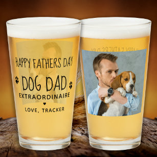 Cute Pet Photo Dog Dad Fathers Day Beer Glas
