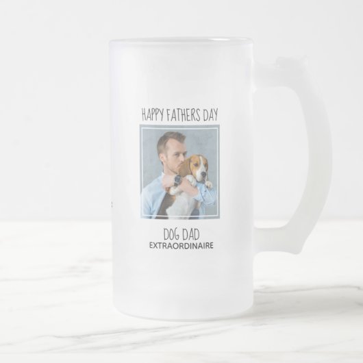 Cute Pet Photo Dog Dad Fathers Day Matglas Bierpul (Rechts)