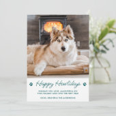 Cute Pet Photo Happy Howlidays Hondenliefhebber Ke Feestdagenkaart (Staand voorkant)
