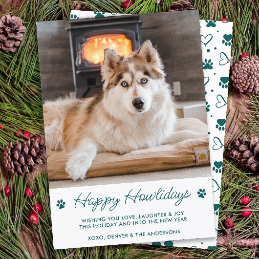 Cute Pet Photo Happy Howlidays Hondenliefhebber Ke Feestdagenkaart