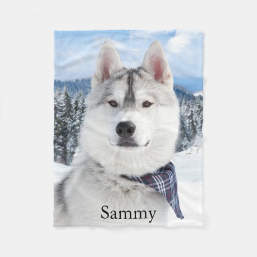 Cute Pet Photo Name Fleece Blanket Deken (Voorkant)