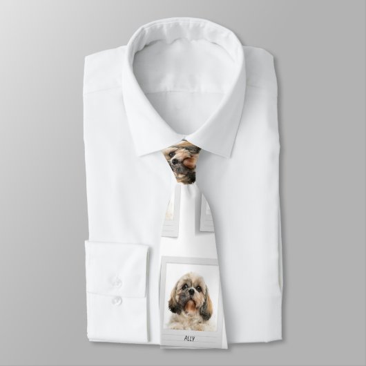 Cute Pet Photo Pattern Shih Tzu Dog CustoM Stropdas (Gebonden)