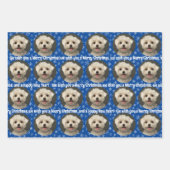 Cute Pet Photo Pattern Snowflakes Merry Kerstry Inpakpapier Vel (Voorkant 3)