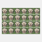 Cute Pet Photo Pattern Snowflakes Merry Kerstry Inpakpapier Vel (Voorkant 2)