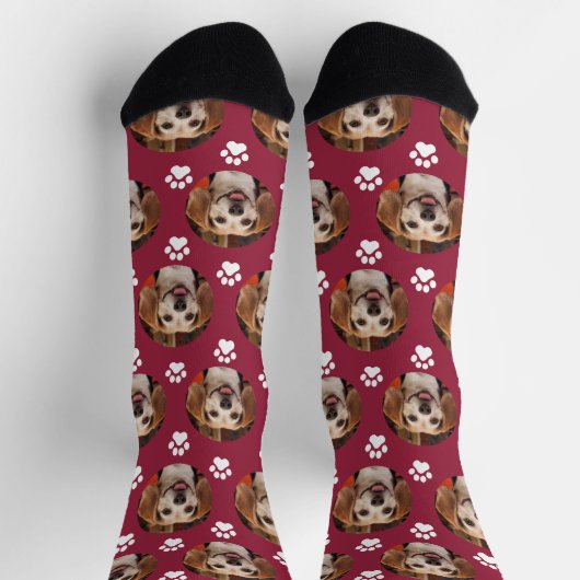 Cute Pet Photo & Paw Prins Cardinaal Red Dog Cat Sokken (Top)