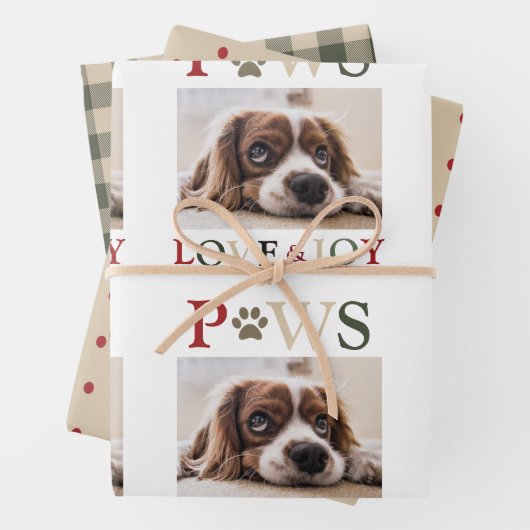 Cute Pet Photo Paws Love Joy Inpakpapier Vel (In situ)
