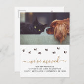Cute Pet Photo Personalized Moving Aankondigingskaart (Voorkant / Achterkant)