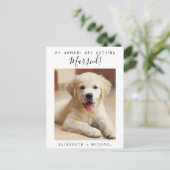 Cute Pet Photo Verloving Aankondigingskaart (Staand voorkant)