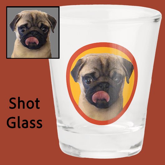 Cute Pet Pug Pup Dog Lover Photo Stocking Stuffer Shot Glas