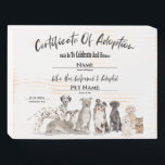 Cute Pet Puppy Adoption Certificate Dog Houten Kist Print<br><div class="desc">Cute Adoption Pet Puppy Dog Certificate. Viel en eer de dag dat je je nieuwe metgezel gevonden hebt en bracht ze naar hun nieuwe huis. Moderne en stijlvolle certificering met typografie. Schattige honden die in waterverf-stijl zijn gedaan om je te begroeten. Geweldig cadeau voor nieuwe hondenmoeders, hondenvaders en hondenfamilies. Geweldig...</div>