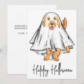 Cute Pet Puppy Dog Ghost Happy Halloween Feestdagenkaart (Voorkant / Achterkant)