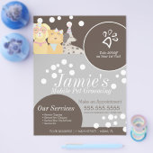 Cute Pet Services Grooming Dog Bubbles Flyer (Enkel)