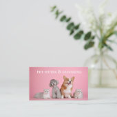 Cute Pet Sitter Dog Grooming Visitekaartje (Staand voorkant)