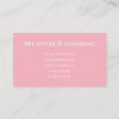 Cute Pet Sitter Dog Grooming Visitekaartje (Achterkant)