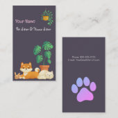 Cute Pet Sitter/House Sitter Visitekaartje (Voorkant / Achterkant)