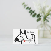 Cute Pet Sitter Visitekaartjes (Staand voorkant)