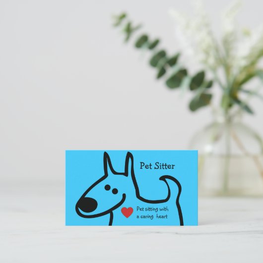 Cute Pet Sitter Visitekaartjes (Staand voorkant)