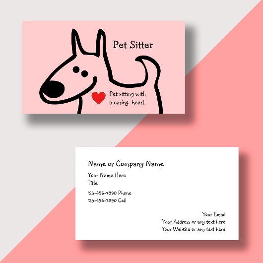 Cute Pet Sitter Visitekaartjes