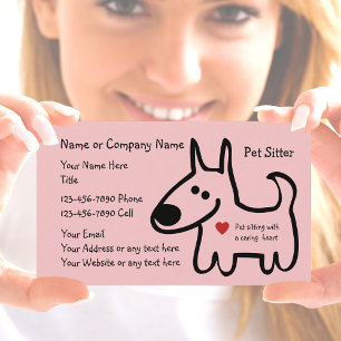 Cute Pet Sitter Visitekaartjes