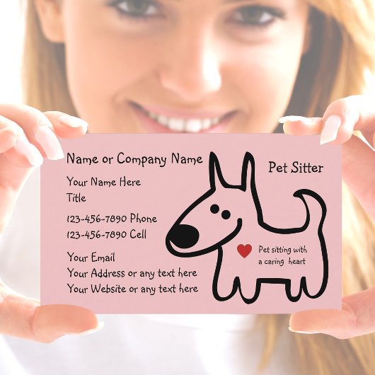 Cute Pet Sitter Visitekaartjes