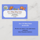 Cute Pet Sitting Animal Care Dog Walking Visitekaartje (Voorkant / Achterkant)