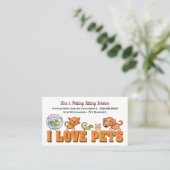 Cute Pet Sitting Animal Care Dog Walking Visitekaartje (Staand voorkant)