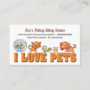 Cute Pet Sitting Animal Care Dog Walking Visitekaartje