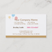 Cute Pet Sitting Service Visitekaartje (Achterkant)