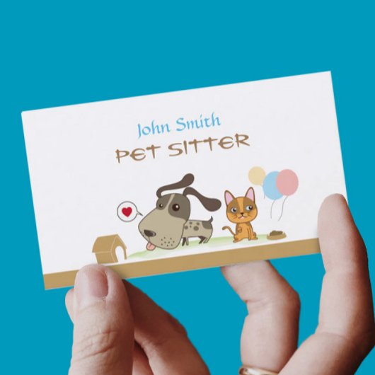 Cute Pet Sitting Service Visitekaartje