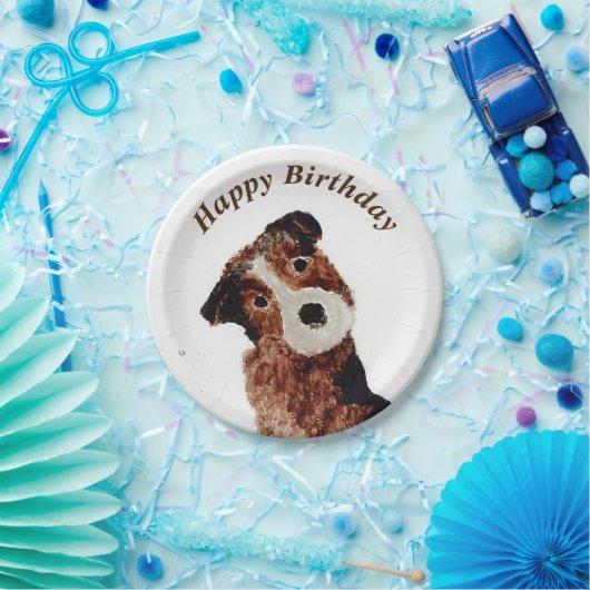 Cute Pet Terrier Dog Papieren Bordje (Feest)