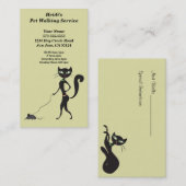 Cute Pet Walking Service Visitekaartje (Voorkant / Achterkant)