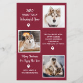 Cute Pet Year in Review Custom Dog 3 Photo Holiday (Voorkant)