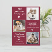 Cute Pet Year in Review Custom Dog Photo Collage Feestdagenkaart (Staand voorkant)