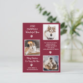 Cute Pet Year in Review Custom Dog Photo Collage H Briefkaart (Staand voorkant)