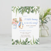 Cute Peter Rabbit Baby shower Kaart (Staand voorkant)