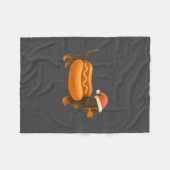 Cute Petite Christmas Funny Hot Dog Dachshund  Fleece Deken (Voorkant (Horizontaal))