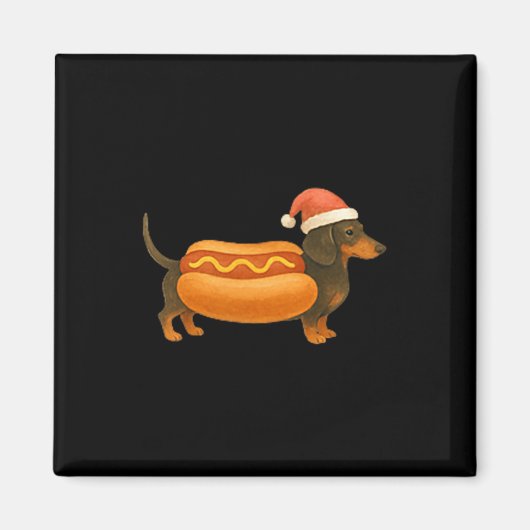 Cute Petite Christmas Funny Hot Dog Dachshund  Magneet (Voorkant)